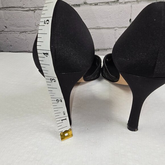 WOMENS NINA D'ORSAY PUMPS BLACK WITH MESH RHINESTONE FORMAL SIZE 7 - Picture 2 of 9